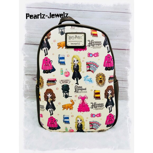 Loungefly Harry Potter Luna & Hermione Chibi Girls Mini Backpack BoxLunch NWT - Picture 1 of 5